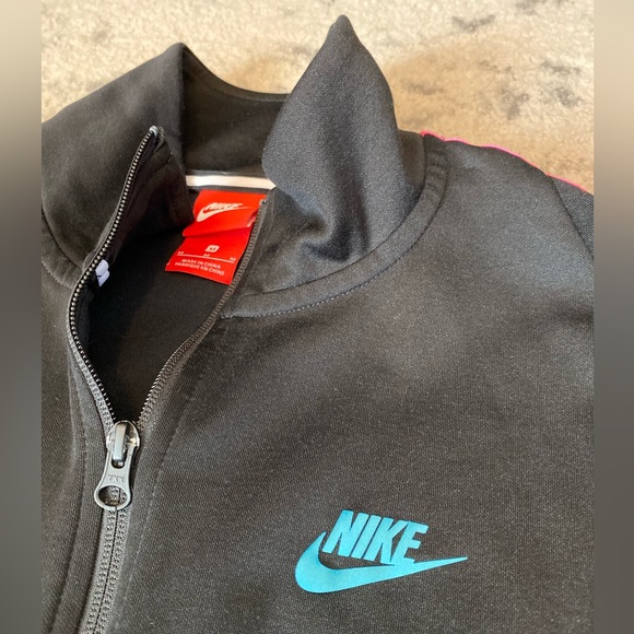 Vintage Nike Men’s Jacket Black Pink Sleeves Size Medium - Picture 2 of 7